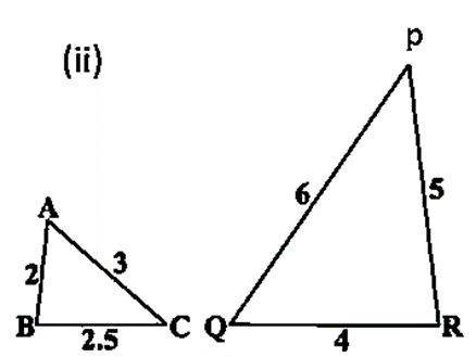 Two triangles, ABC and PQR, both labeled with angles 60°, 80°, and 40°, demonstrating angle-wise similarity.